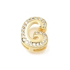Brass Micro Pave Clear Cubic Zirconia Initial Spacer Bars KK-E802-34G-G-1