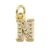 Initial Letter Brass with Cubic Zirconia Charms KK-Q814-26N-G-1