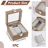 Wooden Single Watch Display Cases with Glass Window Lid and Velvet Pillow Inside CON-WH0043-306C-2