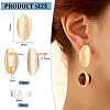 12Pcs Brass Oval Stud Earring Findings KK-BC0010-90-2