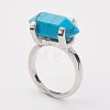 Synthetic Turquoise Finger Rings RJEW-P121-A01-2