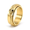304 Stainless Steel Micro Pave Cubic Zirconia Rotatable Finger Rings for Men WGF0C11-02-1