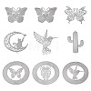 9Pcs 9 Styles 201 Stainless Steel Laser Cut Connector Charms STAS-TA0005-85-2