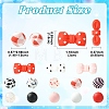 33Pcs 5 Styles Silicone Focal Beads SIL-YW0002-60-3