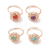 4Pcs 4 Styles Gemstone Finger Rings RJEW-TA00235-01-2