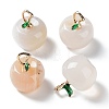 Natural Cherry Blossom Agate Pendants G-P499-01G-17-2