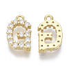 Brass Micro Pave Cubic Zirconia Charms KK-T060-05-G-G-NF-2