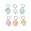 Dyed Natural Selenite Pendants PALLOY-JF05224-02-1