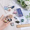 12Pcs 12 Style Food Grade Eco-Friendly Silicone Focal Beads SIL-SC0001-36-3