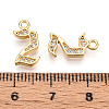 Brass Micro Pave Cubic Zirconia Charms KK-N261-104C-G-3