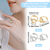 4Pcs 2 Colors Adjustable Brass Micro Pave Clear Cubic Zirconia Finger Ring Components ZIRC-BBC0001-95-2