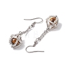 Glass Seed Beads Dangle Earrings EJEW-MZ00350-03-4