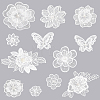 12Pcs 12 Style Flower/Butterfly Polyester Embroidery Sew on Clothing Patches PATC-CA0001-10-7