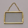 Brass Glass Hanging Photo Frame AJEW-WH0017-26G-1