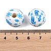 Printed Wood European Beads WOOD-G029-06A-3