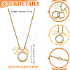 2Pcs 2 Colors Alloy Wing Paw Print & 304 Stainless Steel Flat Round Locket Pendant Necklaces NJEW-DR00017-2