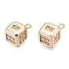 Brass Micro Pave Clear Cubic Zirconia Charms KK-N216-561LG-2