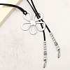 Flower Hollow Flower Bohemian Style Alloy Pendant Black Faux Suede Cord Lariat Necklaces for Women FS-WG7C28D-01-2