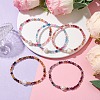 8mm Faceted Round Natural Agate(Dyed & Heated) Beaded Stretch Bracelets BJEW-JB10479-2