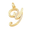 Brass Micro Pave Clear Cubic Zirconia Pendants CU-CBA7939-01Y-G-1