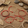 5Pcs 5 Styles Braided Nylon Thread Bracelet & 304 Stainless Steel Link & Charm Bracelets & Glass & Seed Bead Braided Bead Bracelet Set for Women KZ3324-6-4