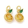 Brass Micro Pave Gold Cubic Zirconia Charms KK-G490-22G-1