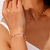 Natural Rose Quartz Chips Beaded Chain Necklace NJEW-G124-01B-4