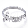 304 Stainless Steel Heart with Word Forever Adjustable Ring RJEW-T027-05P-3