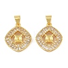 Brass Micro Pave Clear Cubic Zirconia Peg Bails Pin Pendants KK-CBA6A75-41G-1