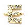 Brass Micro Pave Clear Cubic Zirconia Letter Links Connector Charms KK-I382-07G-E-1