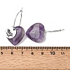 Natural Amethyst & 304 Stainless Steel Hoop Earrings for Women EJEW-G475-02P-08-5