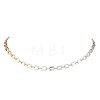 Two Tone Brass Rectangle Link Chain Necklaces NJEW-JN05761-4