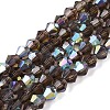 AB Color Plated Transparent Glass Beads Strands GLAA-G127-01-02U-1
