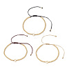 3Pcs Brass Round Beads Braided Bead Bracelets BJEW-JB12888-2