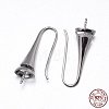 Rhodium Plated 925 Sterling Silver Earring Hook Findings STER-M102-01P-1