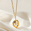 304 Stainless Steel & White Imitation Pearl Pendant Necklaces WG5E316-02-1