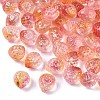 Transparent Spray Painted Glass Beads X-GLAA-R215-01-B03-4