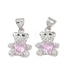 Brass Micro Pave Cubic Zirconia Charms KK-K351-69P-06-1