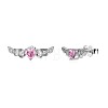 Anti-Tarnish Wing Rhodium Plated 925 Sterling Silver Micro Pave Cubic Zirconia Stud Earrings for Women EJEW-Q804-01P-2