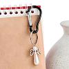 Acrylic Imitation Pearl with Alloy Pendants PALLOY-YW00001-7