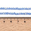 AB Color Plated Transparent Glass Beads Strands GLAA-G127-01E-4