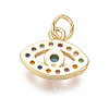 Brass Micro Pave Cubic Zirconia Charms ZIRC-I032-70G-2