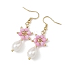 Anti-Tarnish Electroplate Bicone Glass Pearl Teardrop Beads Dangle Earrings EJEW-MZ00765-3
