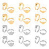 24Pcs 6 Style Adjustable 304 Stainless Steel Finger Rings Components STAS-AR0001-53-1