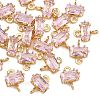 SHEGRACE Brass Pave Cubic Zirconia Rectangle Connector Charms XGRQ2O964-438B-G-1