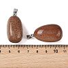 Synthetic Goldstone Tumbled Stone Pendants GG-K002-06B-3