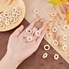 Unicraftale 32Pcs 2 Style Donut & Flower Natural Ash Wood Stud Earring Findings EJEW-UN0002-28-4
