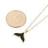 Ion Plating(IP) 304 Stainless Steel & Plastic Whale Tail Pendant Cable Chain Necklaces for Women NJEW-P320-11G-01-5