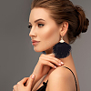 6 Pairs 6 Style Polyester Tassel Dangle Stud Earrings with Rhinestone EJEW-AN0003-35-6