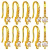 10 Pairs Brass Micro Pave Clear Cubic Zirconia Earring Hooks ZIRC-SZ0005-20-1